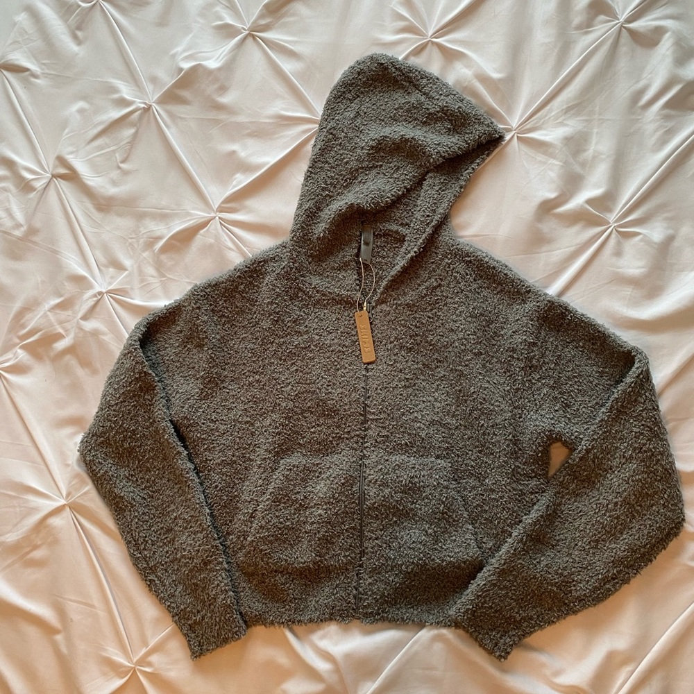 SKIMS COZY KNIT ZIP UP HOODIE